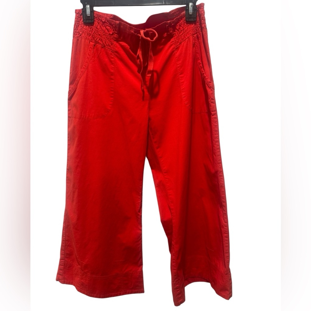XCVI Red Capris with Drawstring Waist